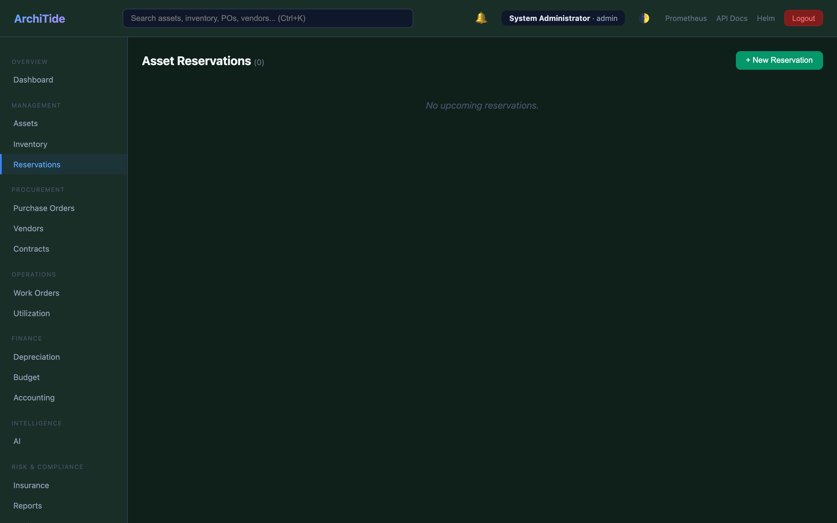 Reservations — Check-out / check-in with conflict detection