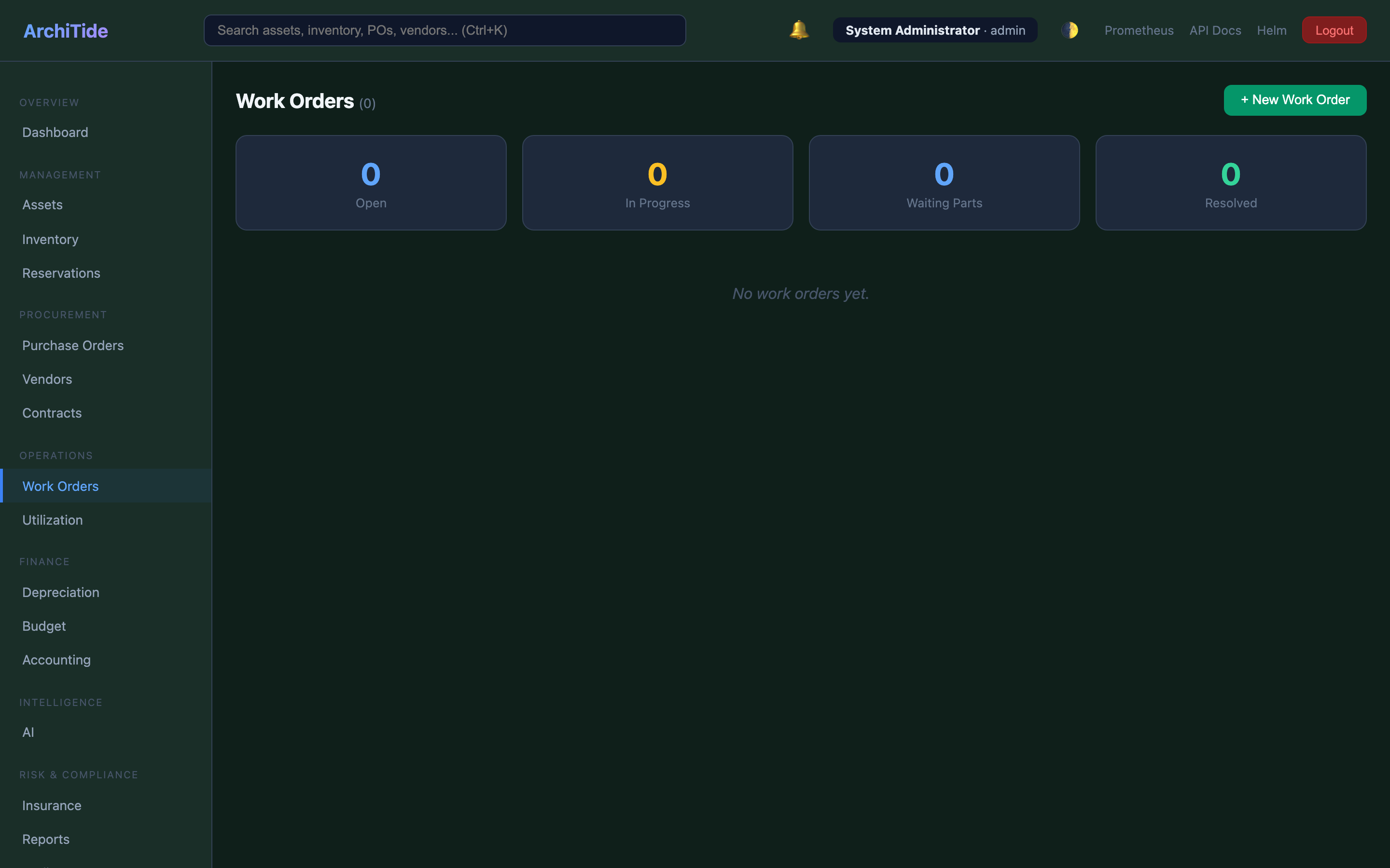 Work Orders — Maintenance ticketing with downtime tracking